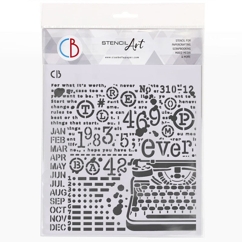 MS8-005 Texture Stencil 8x8 Typewriting