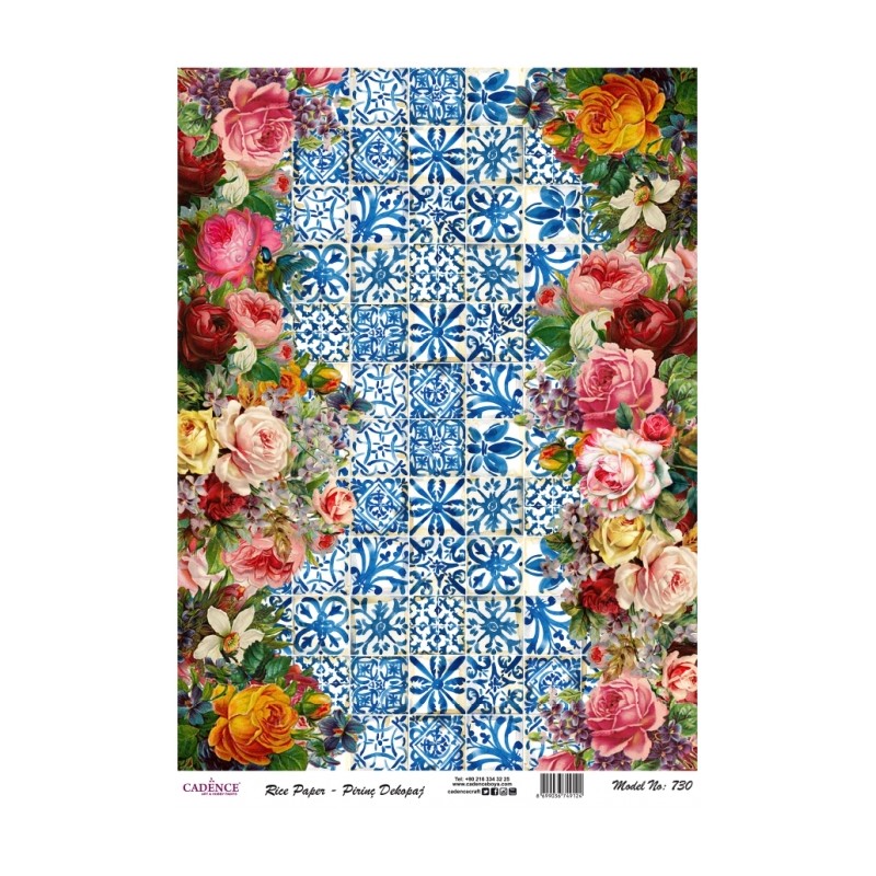 PA730 Papel de Arroz COLLAGE FLORES