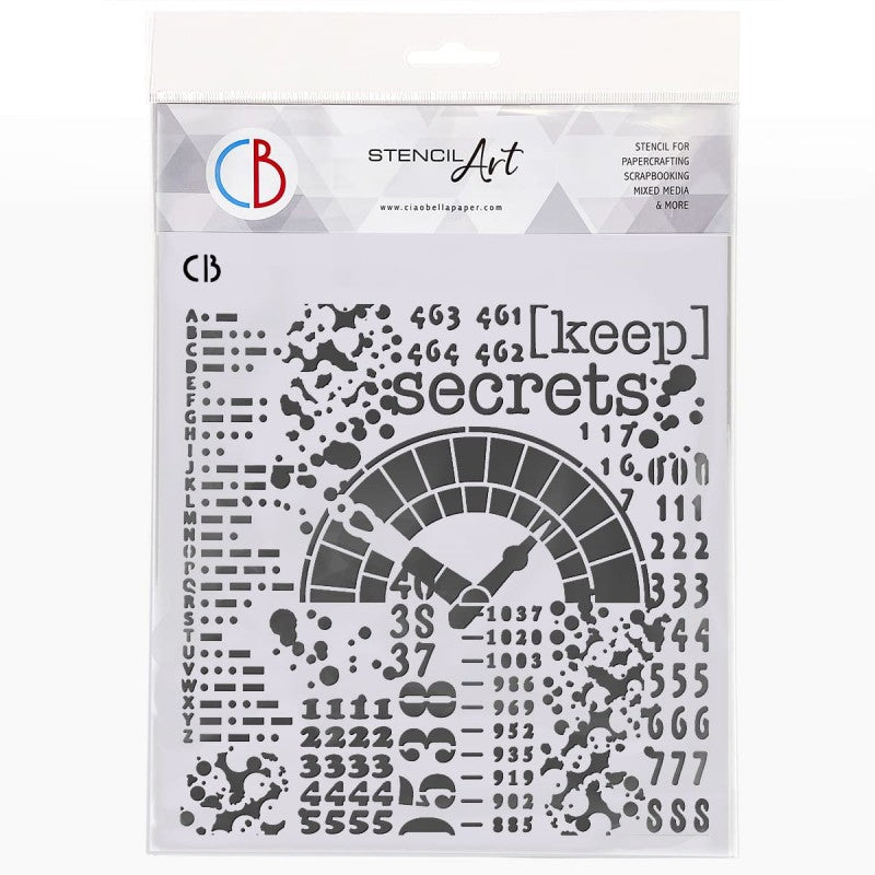 MS8-003 Texture Stencil 8x8 Keep Secrets