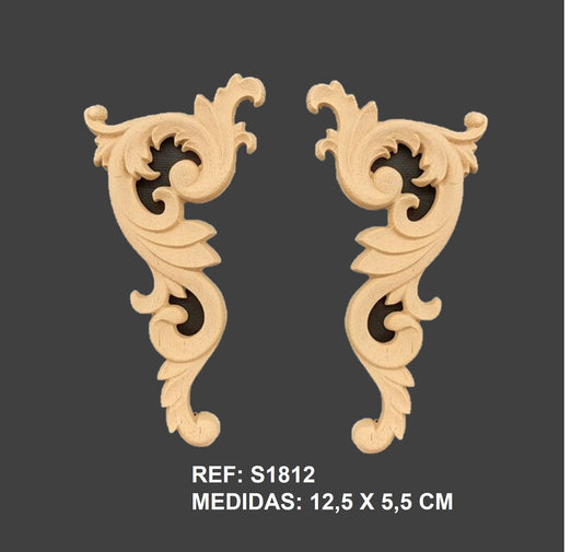 S1812  Conjunto decorativo de talla de madera flexible