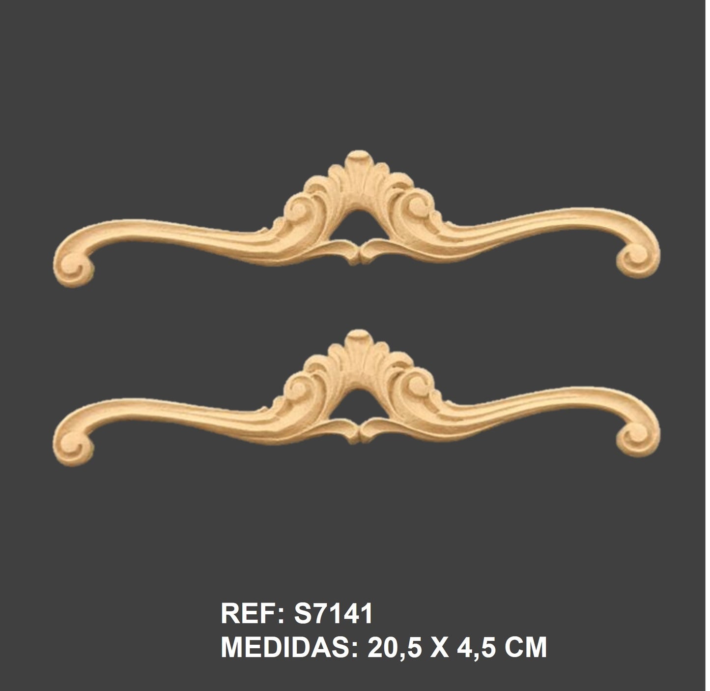 S7141 Conjunto decorativo de talla de madera flexible